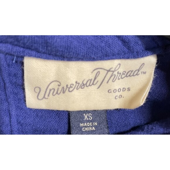 Universal Thread Blue Gauze Flutter Sleeve Midi Dress Cotton Womens Size XS - Picture 7 of 9